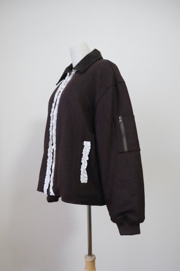 画像2: sister jane Vesta Lace Trim Bomber Jacket (2)