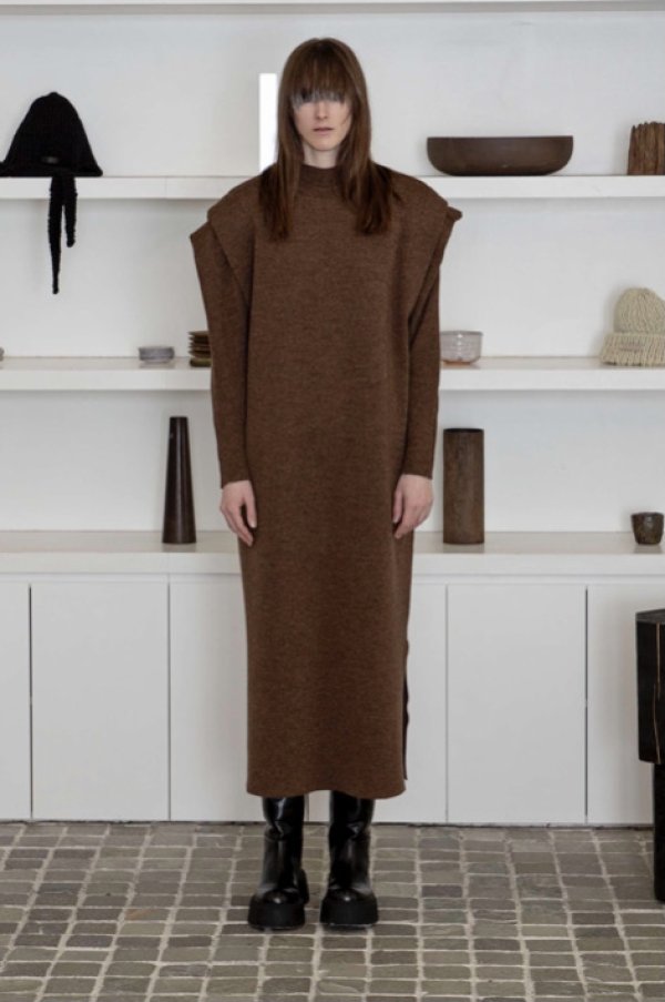 画像7: uca smooth knit slwwveless dress melange brown (7)