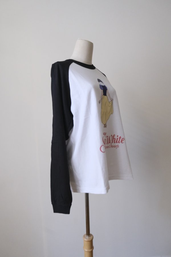 画像4: NON TOKYO 【Disney collection】PRINT RAGLAN T-SHIRT  WHITE x WINE / WHITE x BLACK (4)