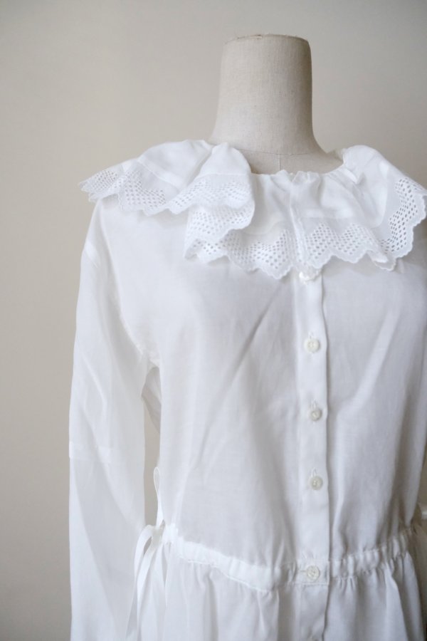 画像4: SIIILON DOMESTIC FRILL BLOUSE white (4)