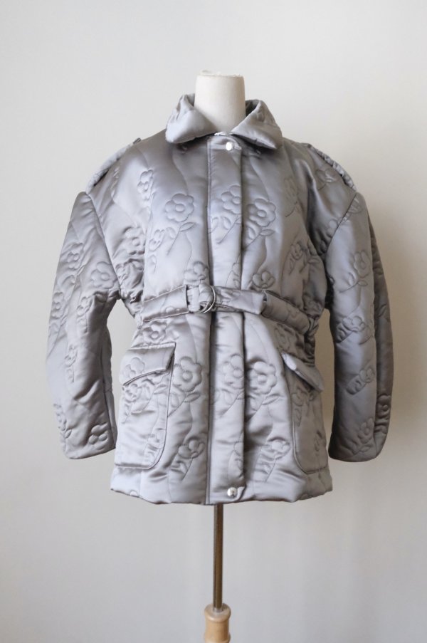 画像1: DECO FLOWER QUILT JACKET GRAY  (1)
