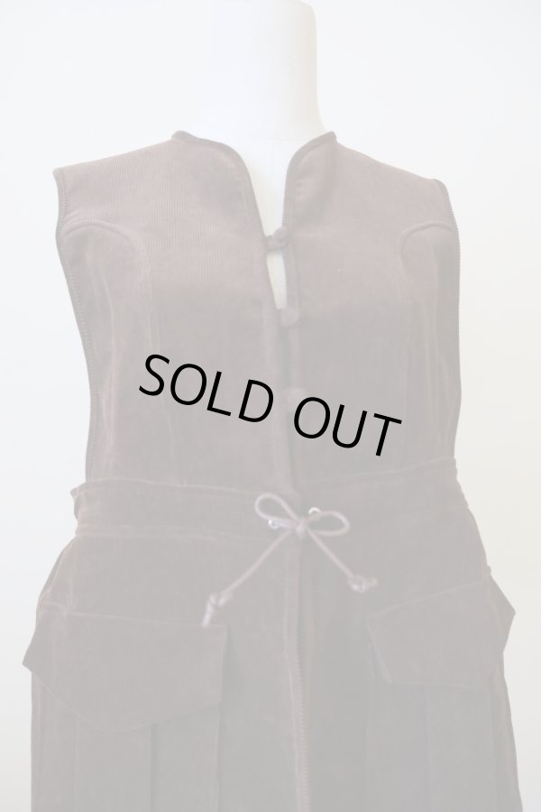 画像4: DECO depuis 1985  ORGANIC CORDUROY VEST BROWN (4)