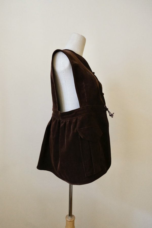 画像2: DECO depuis 1985  ORGANIC CORDUROY VEST BROWN (2)