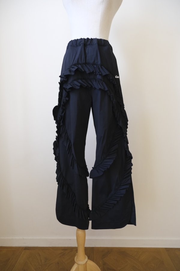 画像1: naokitomizuka WILD THINGS frilled pants　black (1)