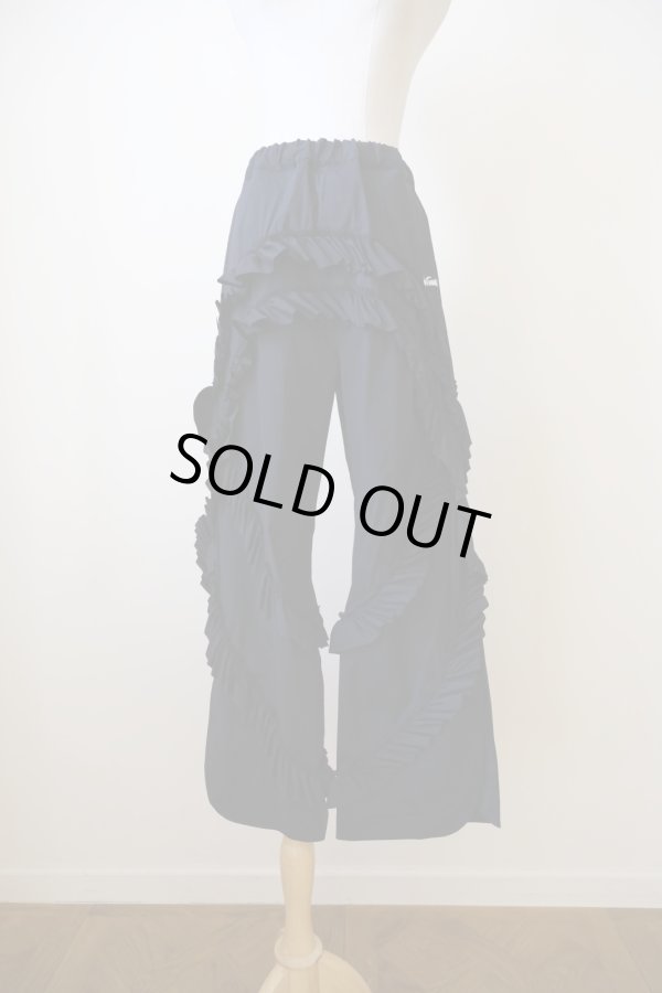 画像1: naokitomizuka WILD THINGS frilled pants　black (1)