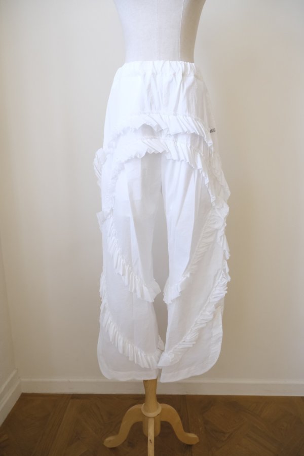 画像1: naokitomizuka WILD THINGS frilled pants white (1)