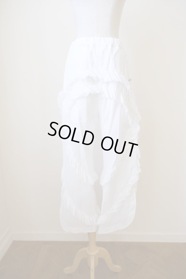 画像1: naokitomizuka WILD THINGS frilled pants white (1)