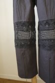 画像3: DECO depuis 1985  COTTON LINEN DYED HORSE CLOTH LACE PANTS sumikuro (3)
