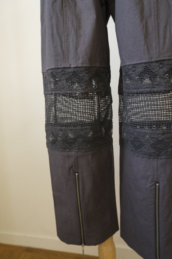 画像3: DECO depuis 1985  COTTON LINEN DYED HORSE CLOTH LACE PANTS sumikuro (3)