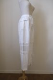 画像2: DECO depuis 1985  COTTON LINEN DYED HORSE CLOTH LACE PANTS white (2)