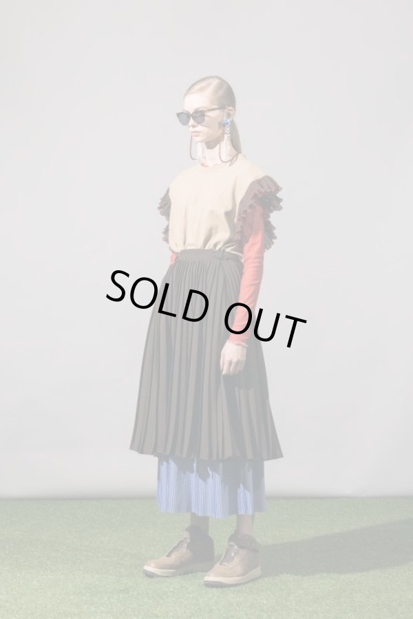 画像1: NON TOKYO LAYERED PLEATS SKIRT brown (1)