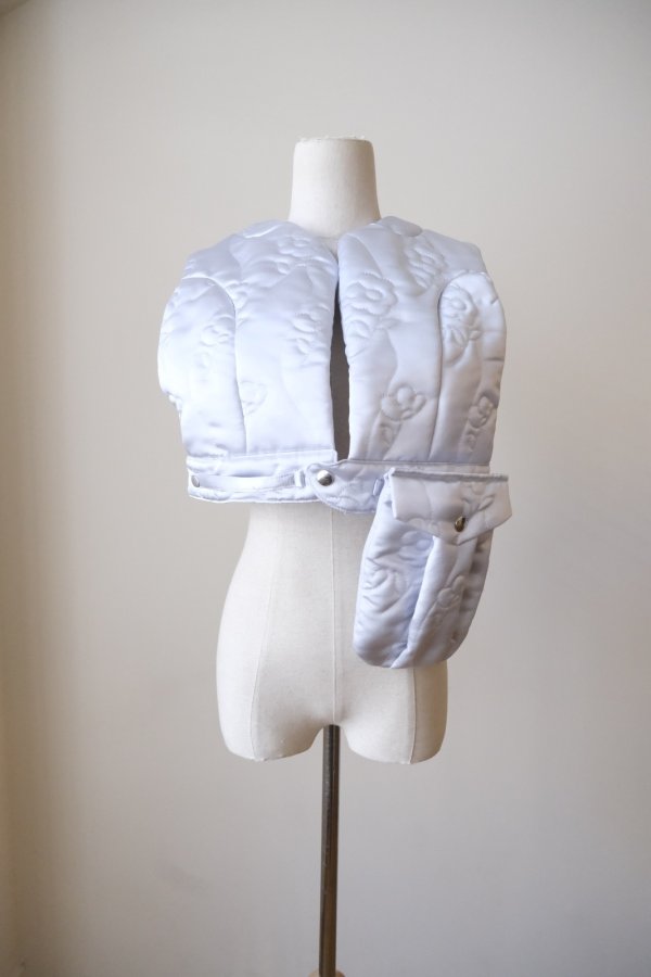 画像5: DECO FLOWER QUILT VEST PALE BLUE  (5)