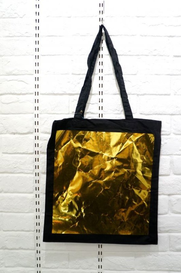 画像1: STARSTYLING　BIG SQUARE TOTE  black gold　 (1)