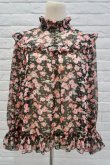 画像1: SOWA  (ソーワ） Rose chiffon blouse black  (1)