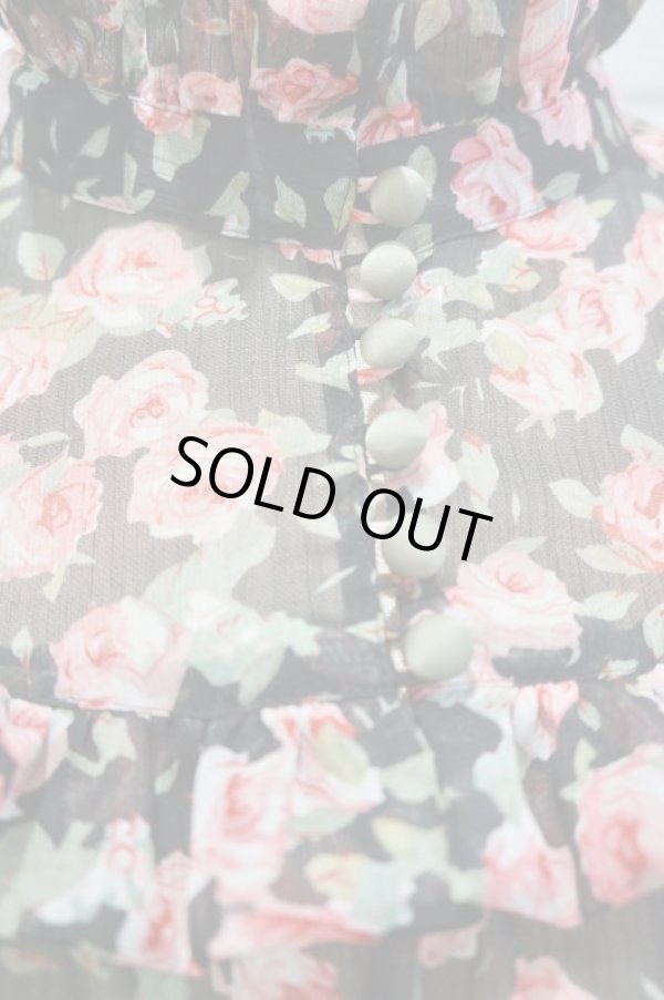 画像8: SOWA  (ソーワ） Rose chiffon blouse black  (8)