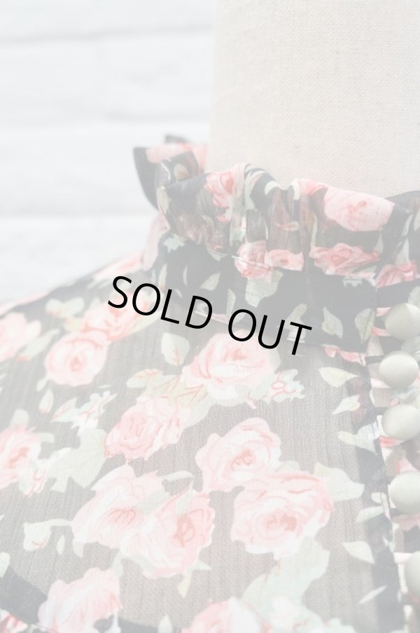 画像4: SOWA  (ソーワ） Rose chiffon blouse black  (4)
