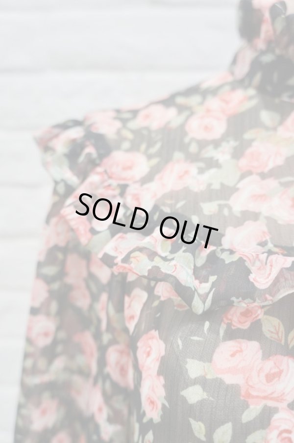 画像7: SOWA  (ソーワ） Rose chiffon blouse black  (7)