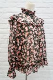 画像2: SOWA  (ソーワ） Rose chiffon blouse black  (2)