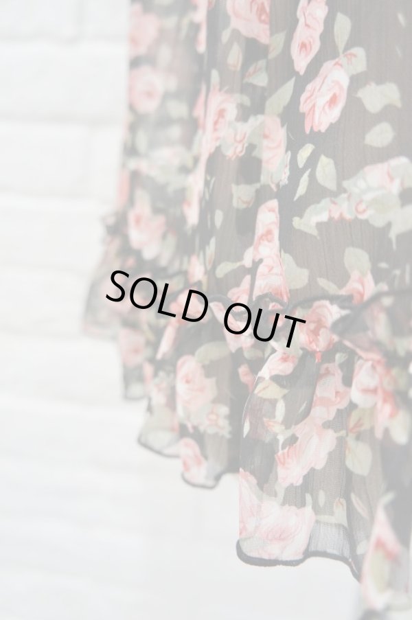 画像6: SOWA  (ソーワ） Rose chiffon blouse black  (6)