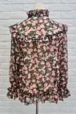 画像3: SOWA  (ソーワ） Rose chiffon blouse black  (3)