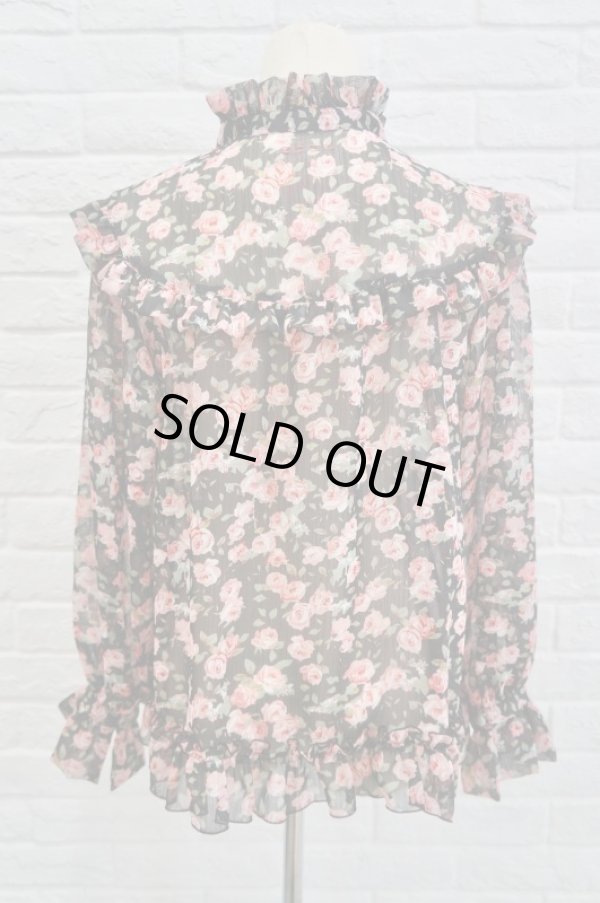 画像3: SOWA  (ソーワ） Rose chiffon blouse black  (3)