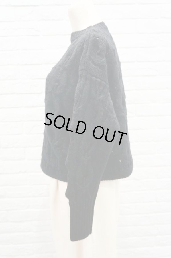 画像3: STASTNY SU fish scale guernsey　sweater black (3)