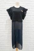 画像2: NON TOKYO (ノントーキョー ）FRILL NO SLEEVE ONE-PIECE BLACKxNAVY (2)
