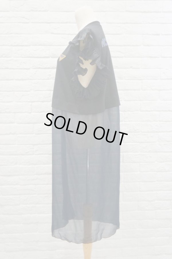 画像3: NON TOKYO (ノントーキョー ）FRILL NO SLEEVE ONE-PIECE BLACKxNAVY (3)