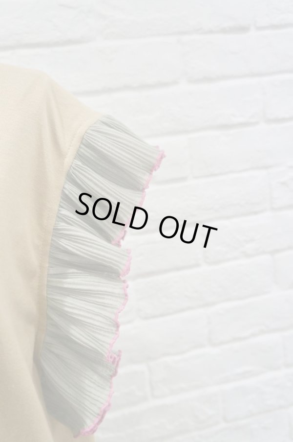 画像5: NON TOKYO (ノントーキョー ）　FRILL NO SLEEVE  BEIGE x M.GREEN (5)