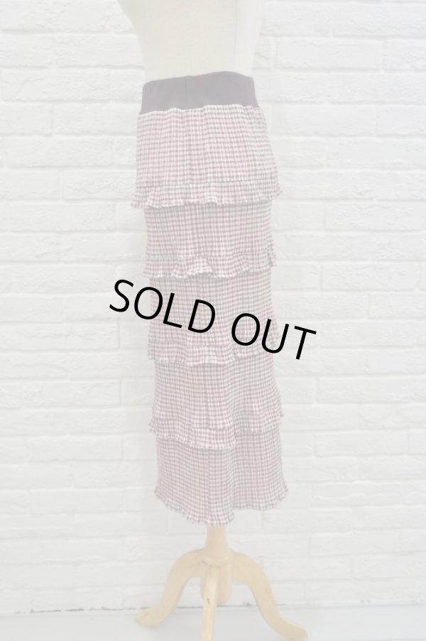 画像2: youmolaugh（ユーモラフ） frill frill frill skirt bordeaux ♬ギャラハモ別注♬ (2)