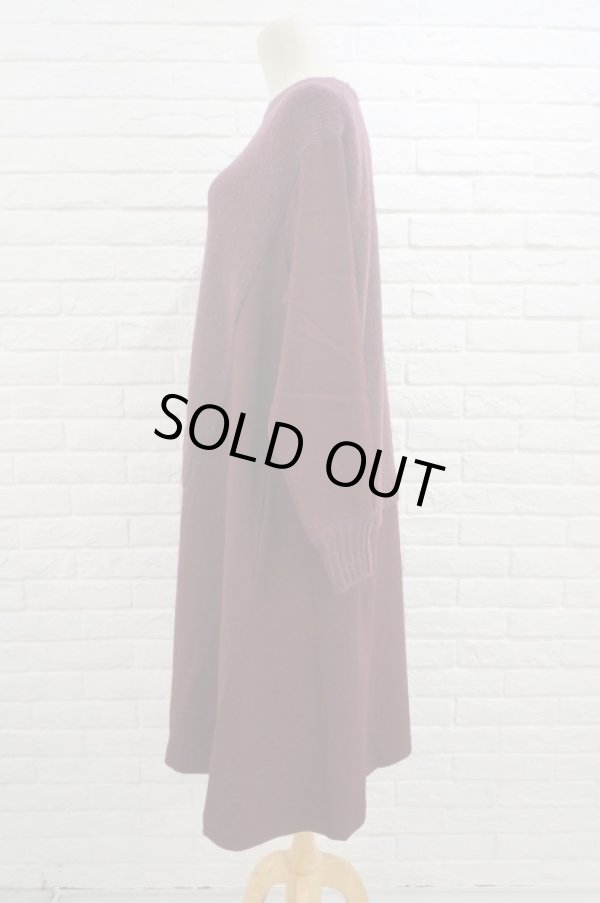 画像2: STOF (ストフ）　Mohair Knit Mix Onepiece wine (2)