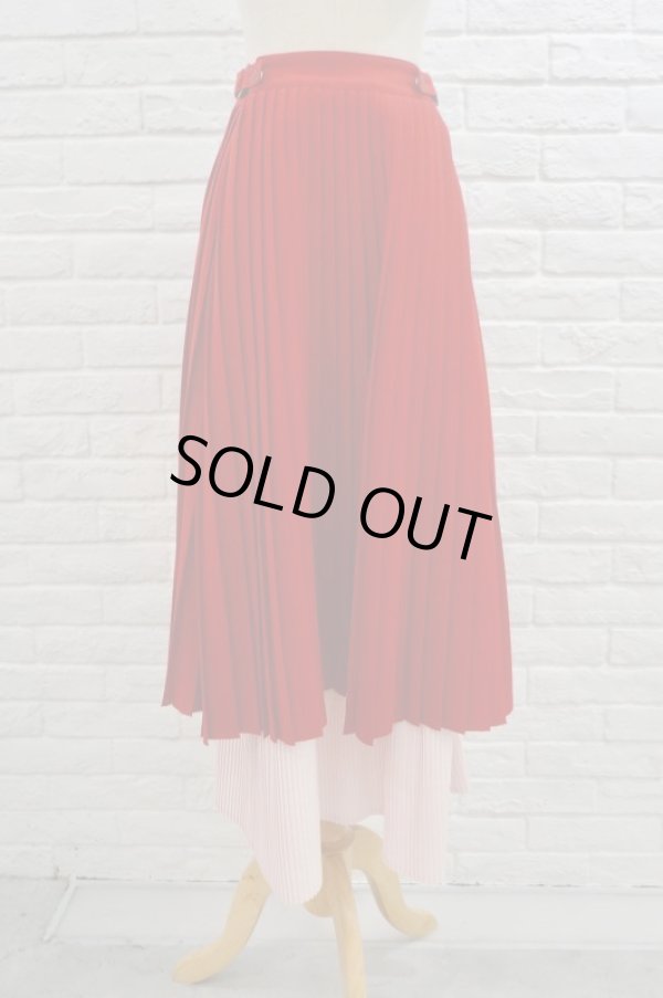 画像2: NON TOKYO LAYERED PLEATS SKIRT red (2)