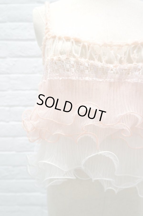 画像2: L'ANIT  ラッフルキャミソール　PINK × PINK WHT (2)