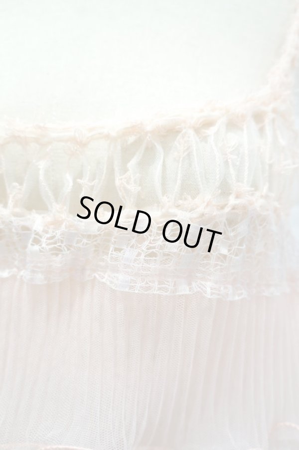 画像4: L'ANIT  ラッフルキャミソール　PINK × PINK WHT (4)