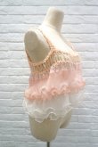 画像6: L'ANIT  ラッフルキャミソール　PINK × PINK WHT (6)