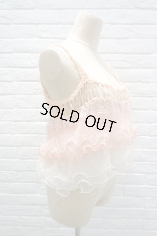 画像6: L'ANIT  ラッフルキャミソール　PINK × PINK WHT (6)