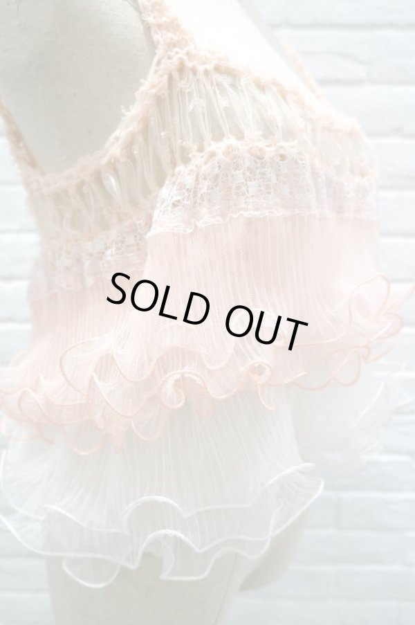 画像7: L'ANIT  ラッフルキャミソール　PINK × PINK WHT (7)