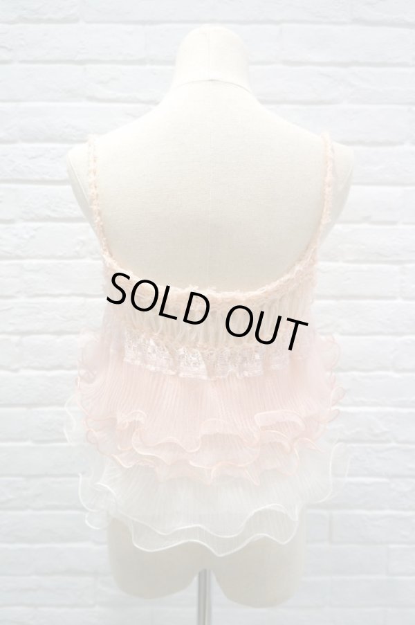 画像8: L'ANIT  ラッフルキャミソール　PINK × PINK WHT (8)