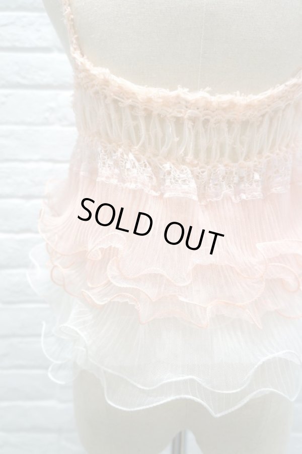 画像9: L'ANIT  ラッフルキャミソール　PINK × PINK WHT (9)