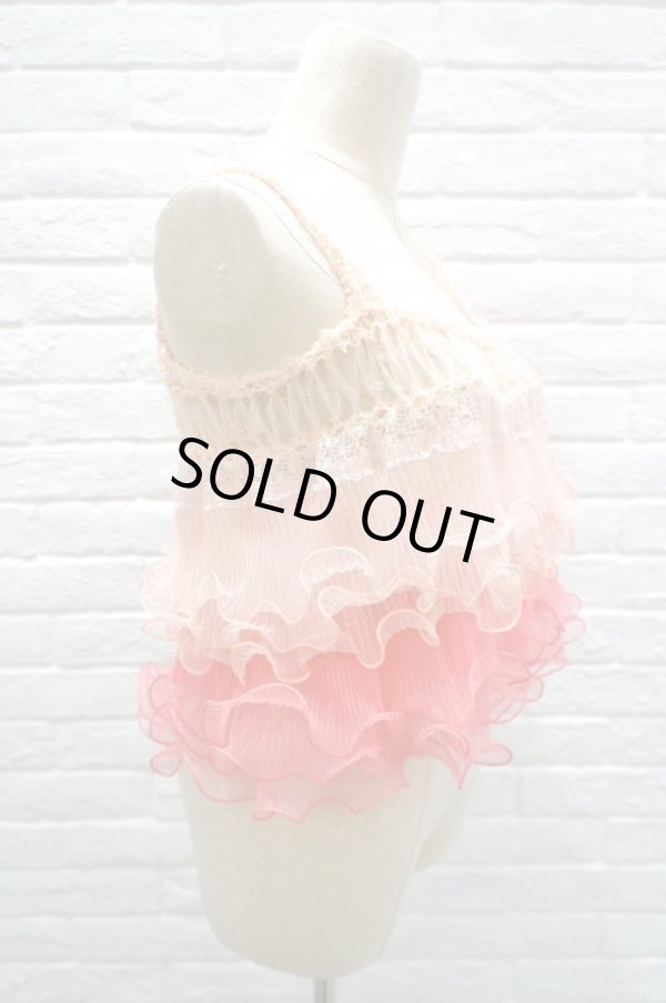 画像2: L'ANIT  ラッフルキャミソール PINK × PINK CHERRY (2)