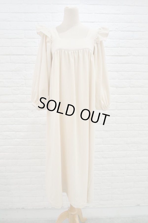 画像1: naokitomizuka (ナオキトミヅカ) Cotton Back Ribbon Dress  kinari (1)