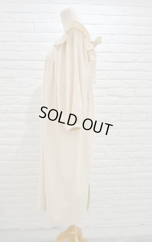 画像2: naokitomizuka (ナオキトミヅカ) Cotton Back Ribbon Dress  kinari (2)