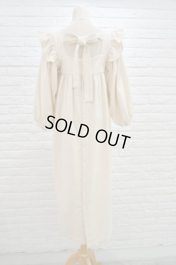 画像3: naokitomizuka (ナオキトミヅカ) Cotton Back Ribbon Dress  kinari (3)