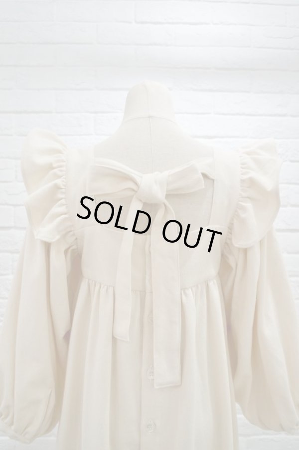 画像4: naokitomizuka (ナオキトミヅカ) Cotton Back Ribbon Dress  kinari (4)