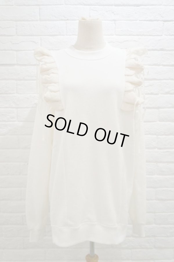 画像1: naokitomizuka (ナオキトミヅカ) Shoulder Ruffles Sweat  white (1)