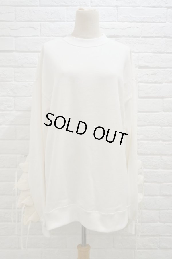 画像1: naokitomizuka (ナオキトミヅカ) Cuffs Ruffles Sweat white (1)