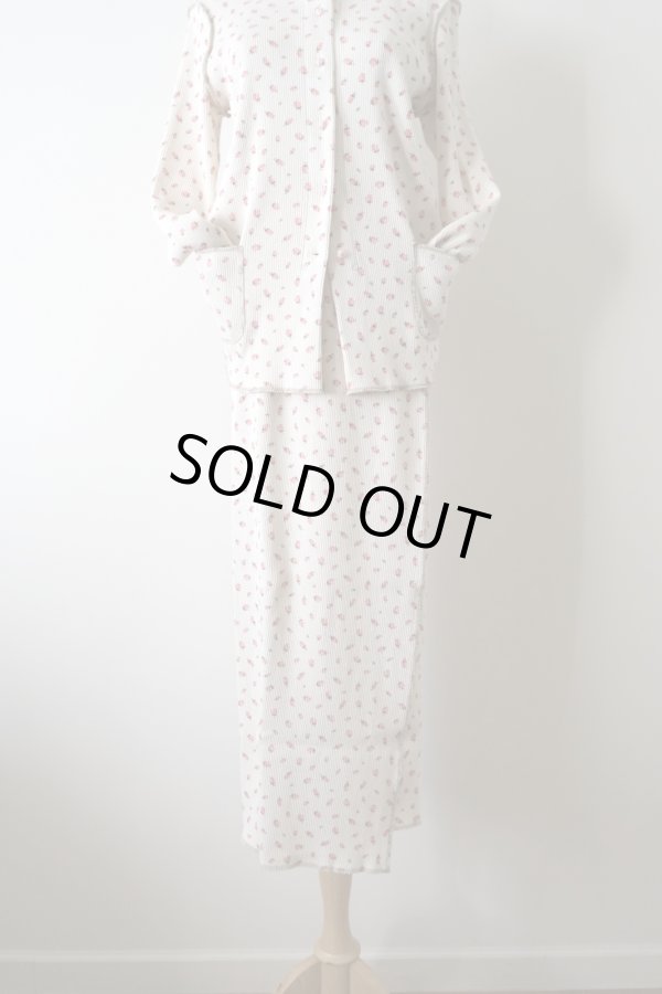 画像3: kéngo (ケンゴ) ”kobana ga saita” printed rib long skirt hot pink (3)