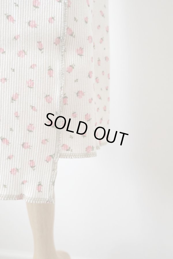 画像4: kéngo (ケンゴ) ”kobana ga saita” printed rib long skirt hot pink (4)