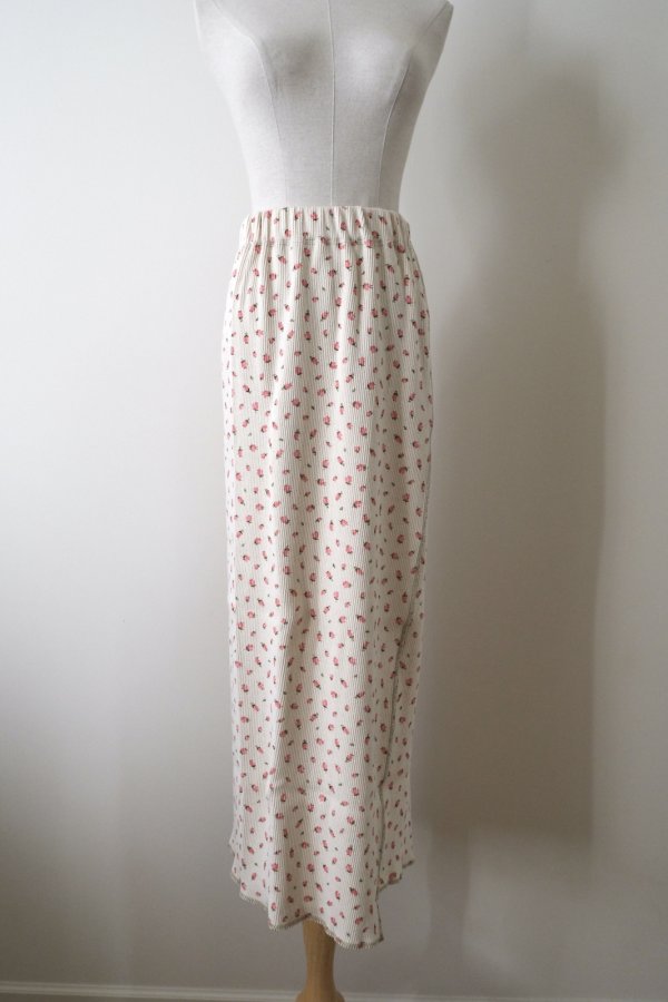 画像2: kéngo (ケンゴ) ”kobana ga saita” printed rib long skirt hot pink (2)