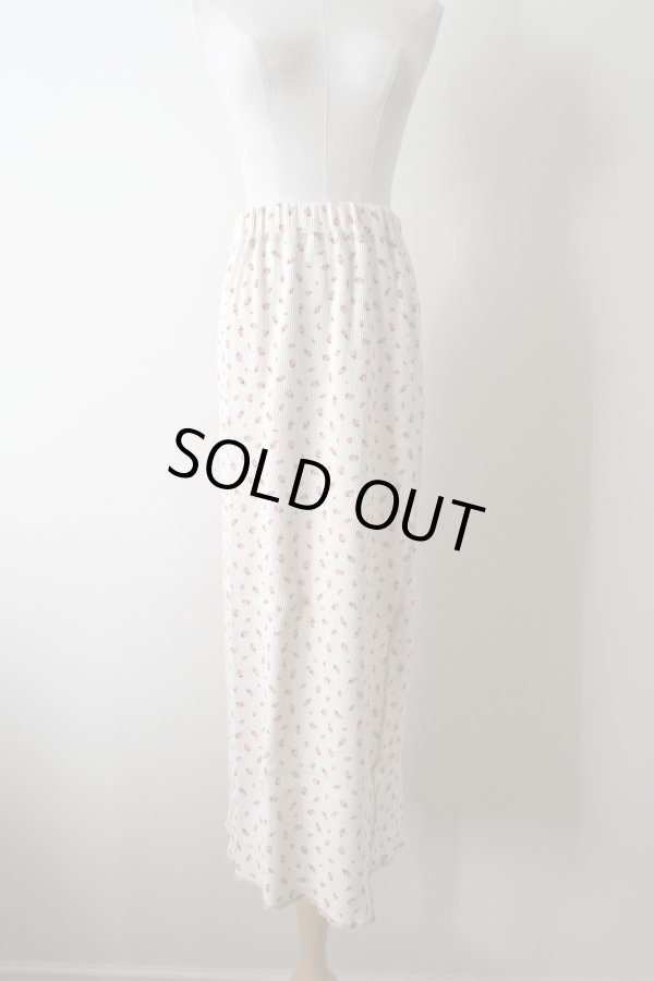 画像2: kéngo (ケンゴ) ”kobana ga saita” printed rib long skirt hot pink (2)